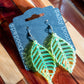 Translucent Neon Leaf Dangle Earrings