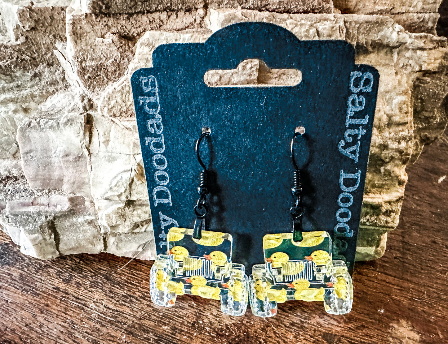 Yellow Rubber Duck Beep Beep Acrylic Earrings