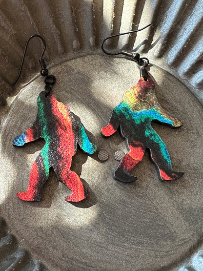 We Believe!  Sasquatch / Big Foot Shape Wood Dangle Earrings - The Salty Lick Mercantile