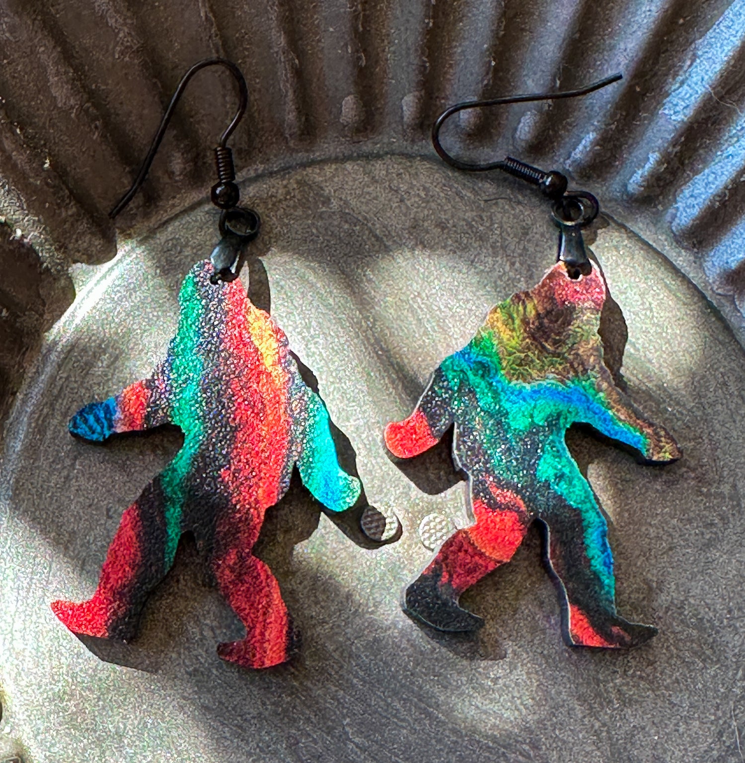 We Believe!  Sasquatch / Big Foot Shape Wood Dangle Earrings - The Salty Lick Mercantile