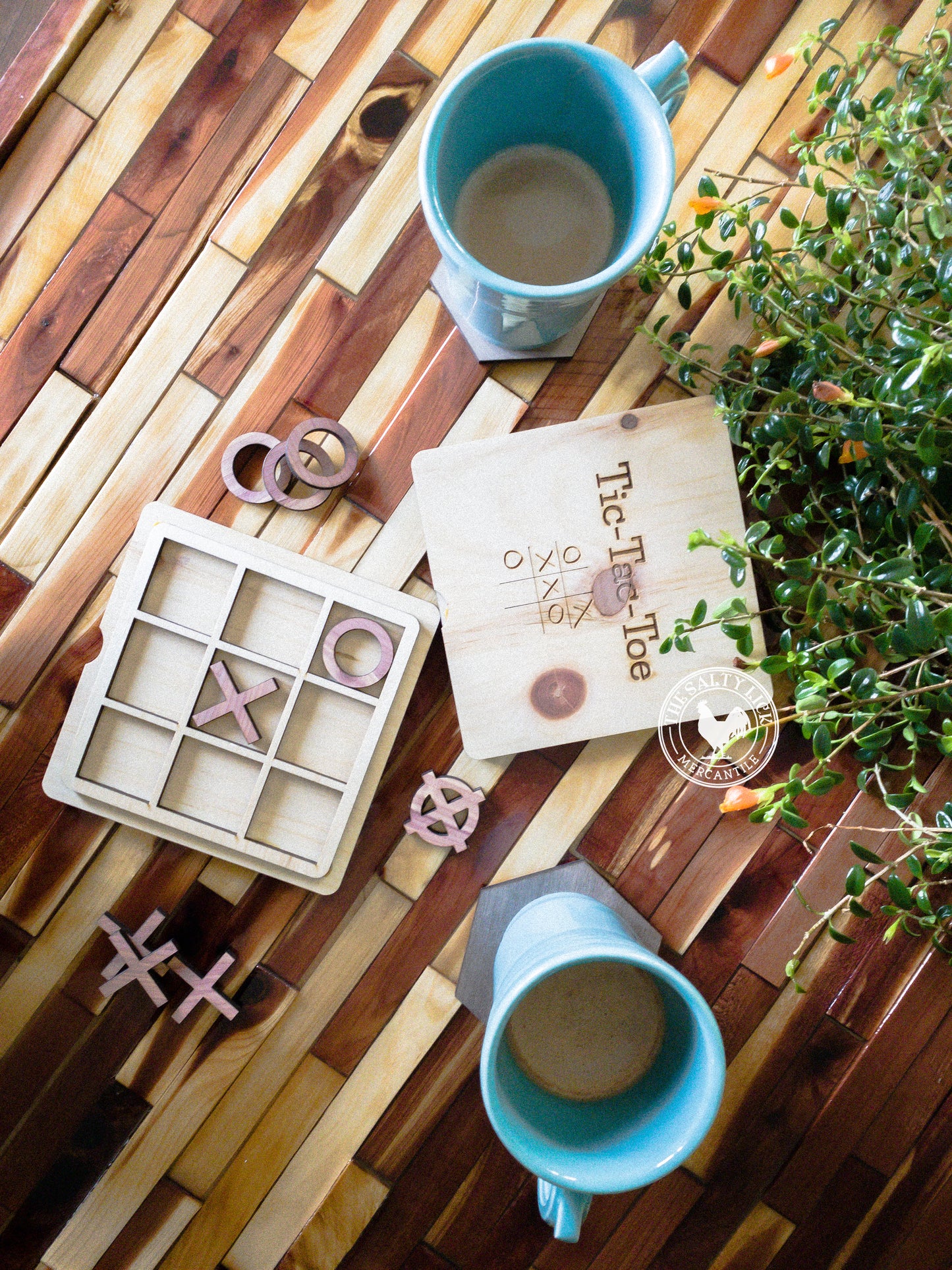 Wooden Custom Tic-Tac-Toe Game Board