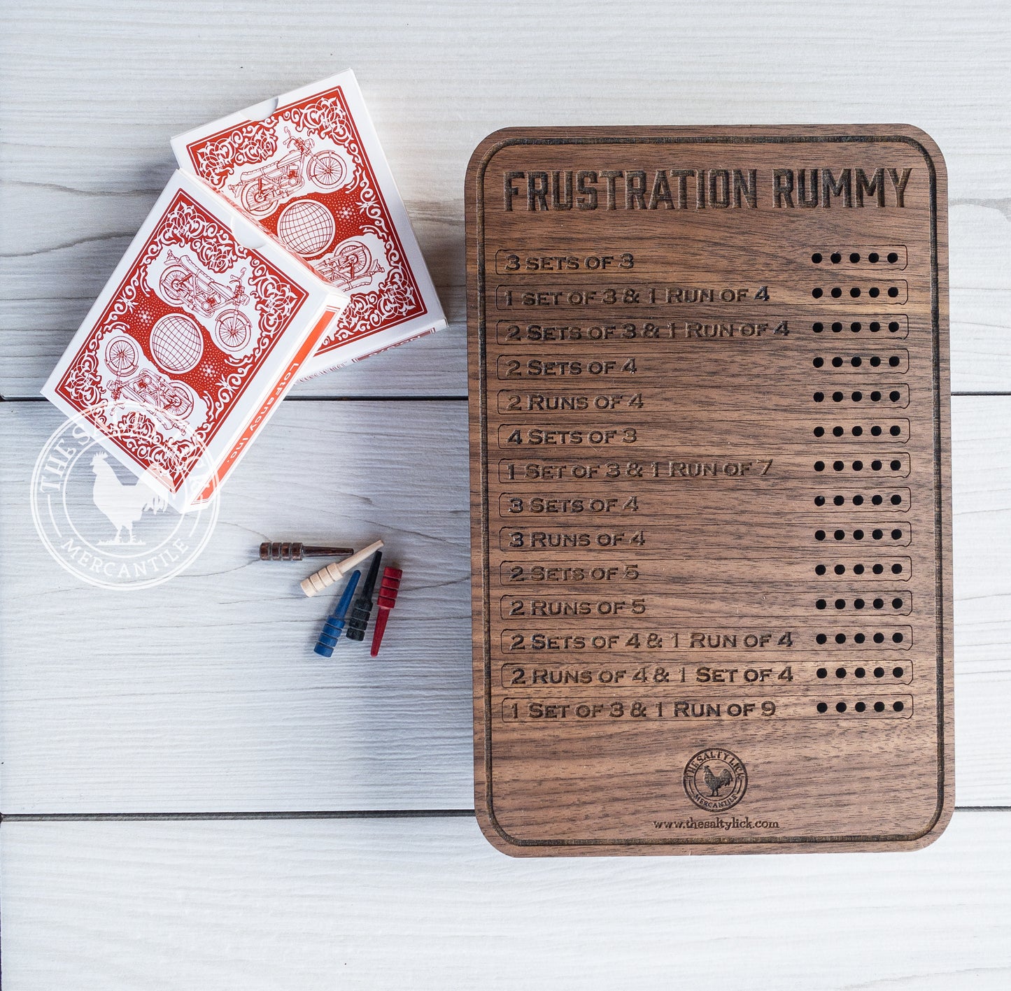 Frustration Rummy - Laser Cut Board Game (Updated Version) - The Salty Lick Mercantile