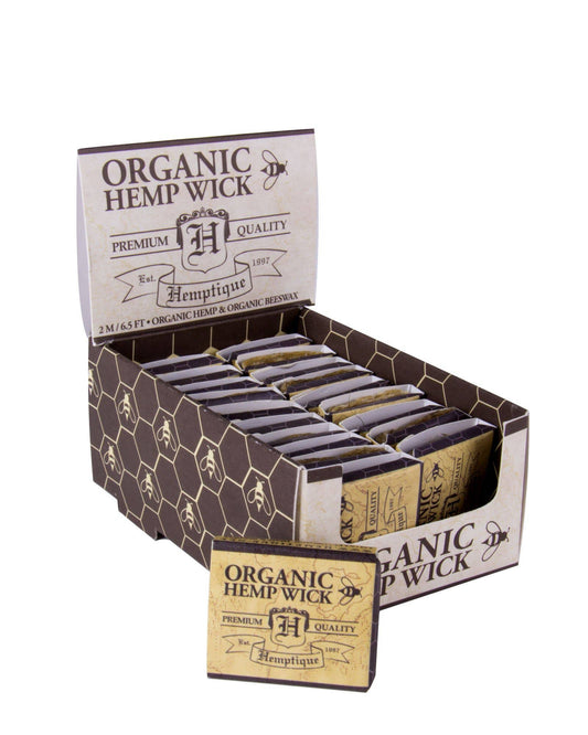 Hemptique - 100% Organic Beeswaxed Hemp Wick 1mm Card Booklet
