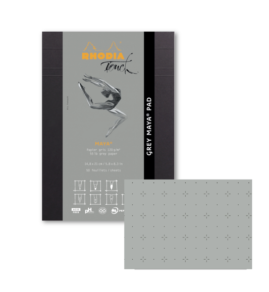 Rhodia Touch™ Maya Pads - Grey 5.8 x 8.3 - The Salty Lick Mercantile