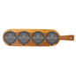 18 1/2" x 4 1/4" Acacia Wood/Slate Serving Board - The Salty Lick Mercantile