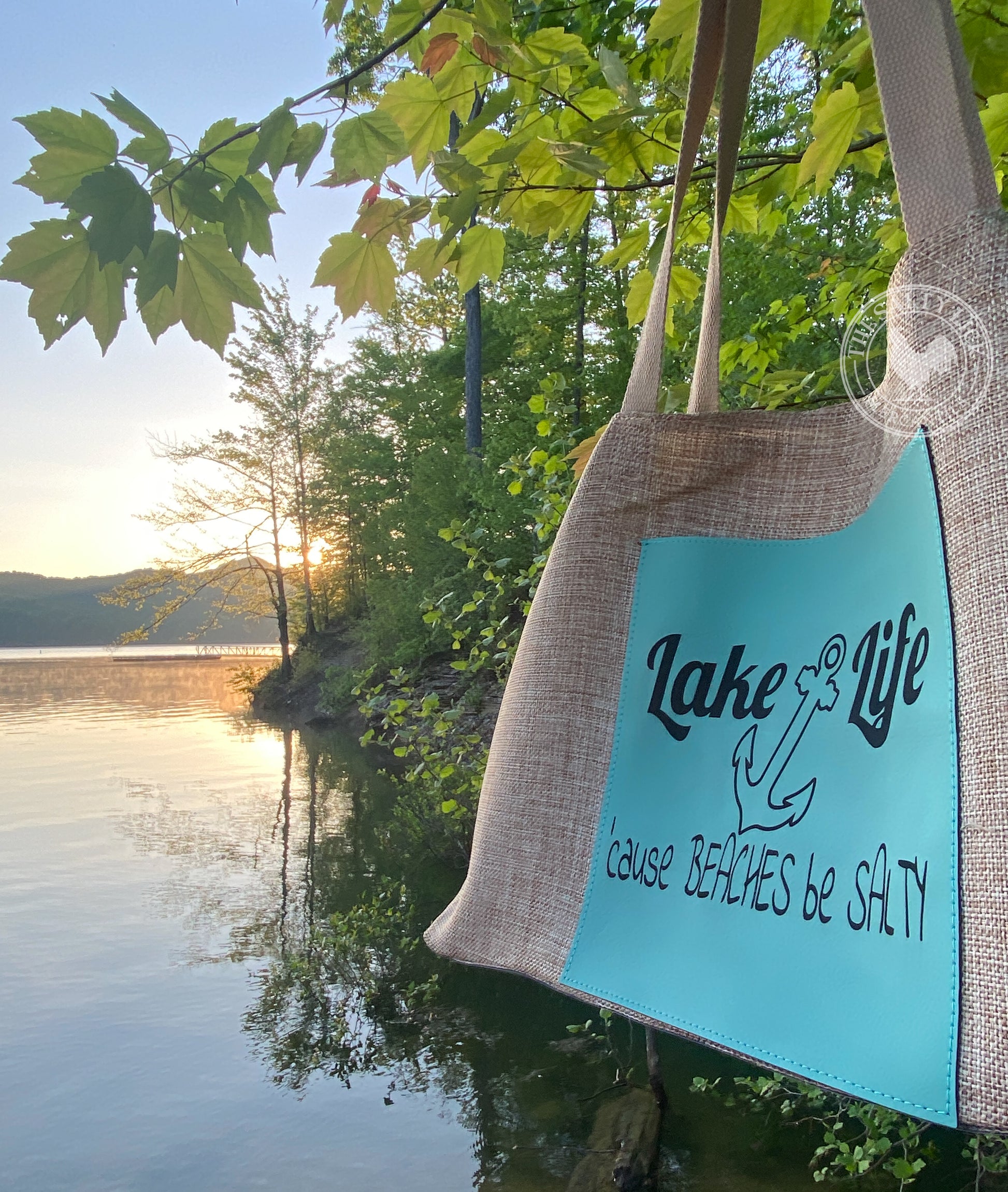 19" x 12" Burlap Bag with 5" Laserable Leatherette Gusset - The Salty Lick Mercantile