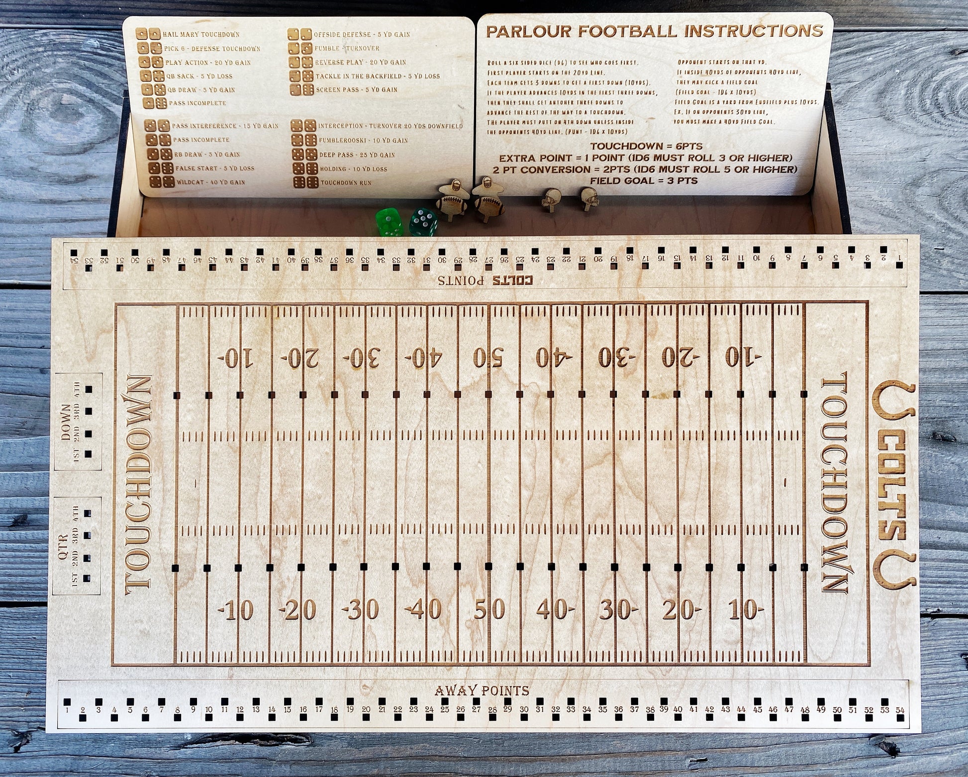 Parlor Football - Laser Cut Board Game - The Salty Lick Mercantile