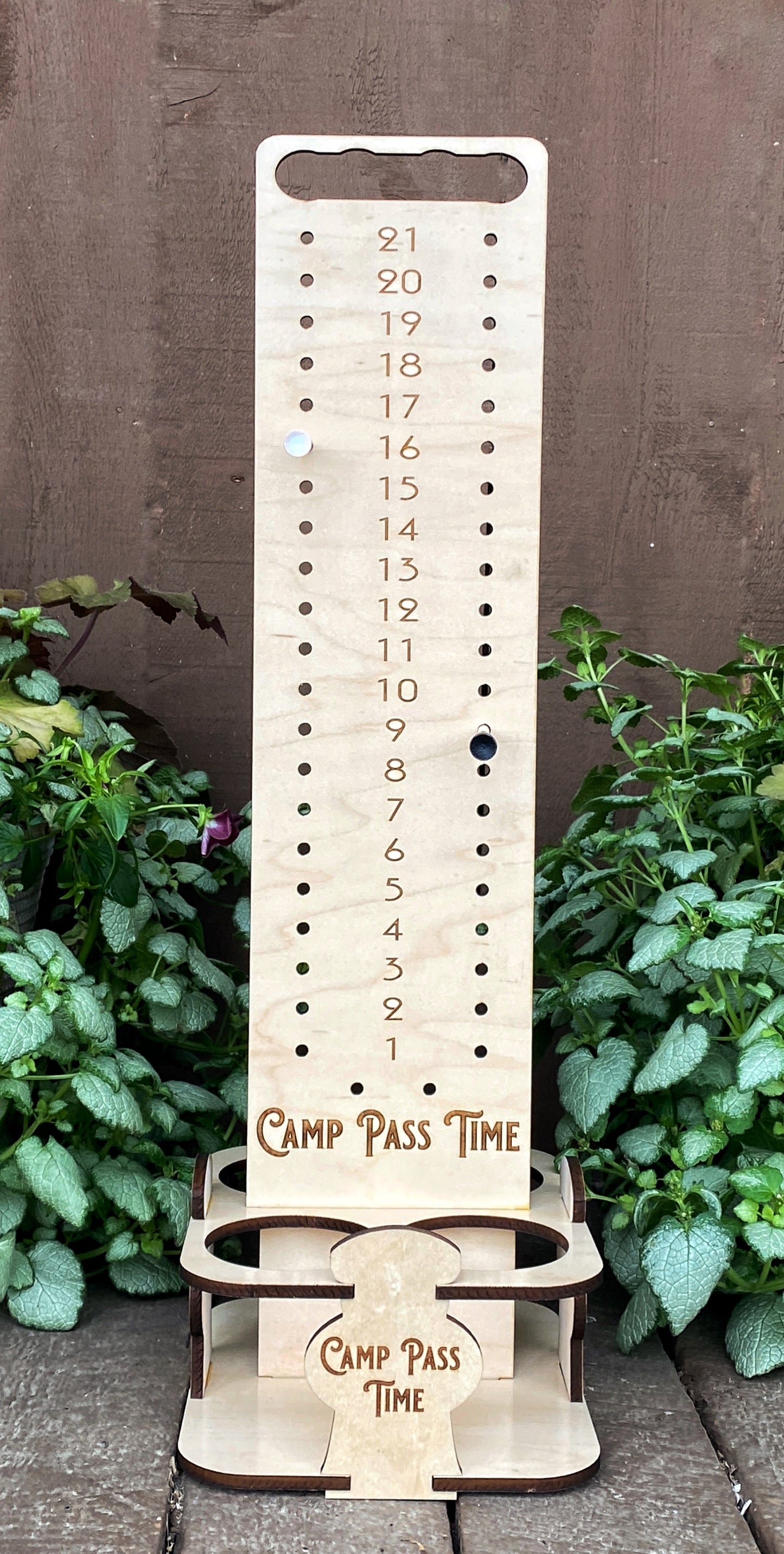 Custom Cornhole Scoreboard with 4 Can Holder (tabletop version) - The Salty Lick Mercantile