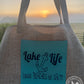 19" x 12" Burlap Bag with 5" Laserable Leatherette Gusset